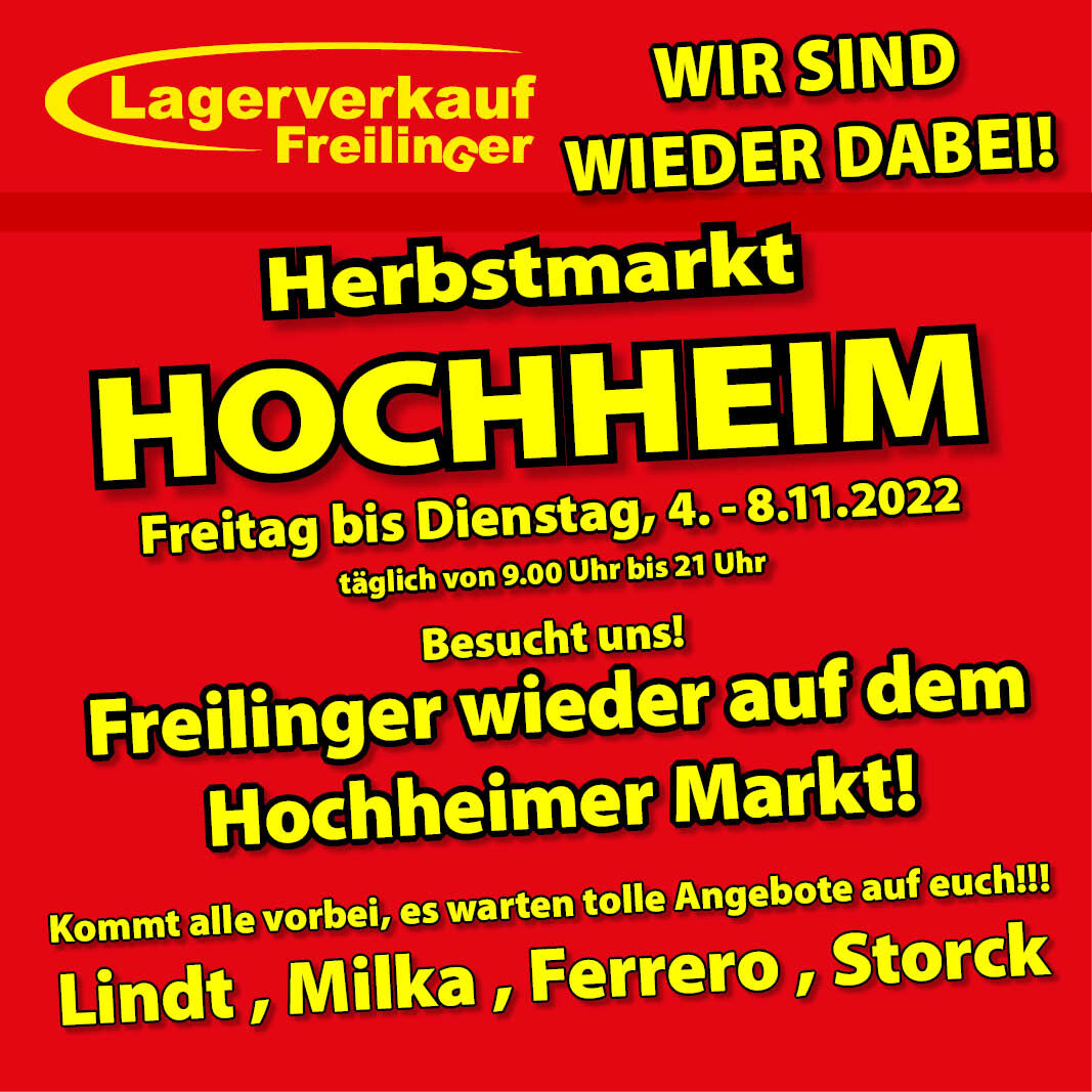 Besuchen Sie uns auf dem Herbstmarkt in Hochheim 4.-8. November 2022 - wir sind dabei mit tollen Süßwaren-Angeboten