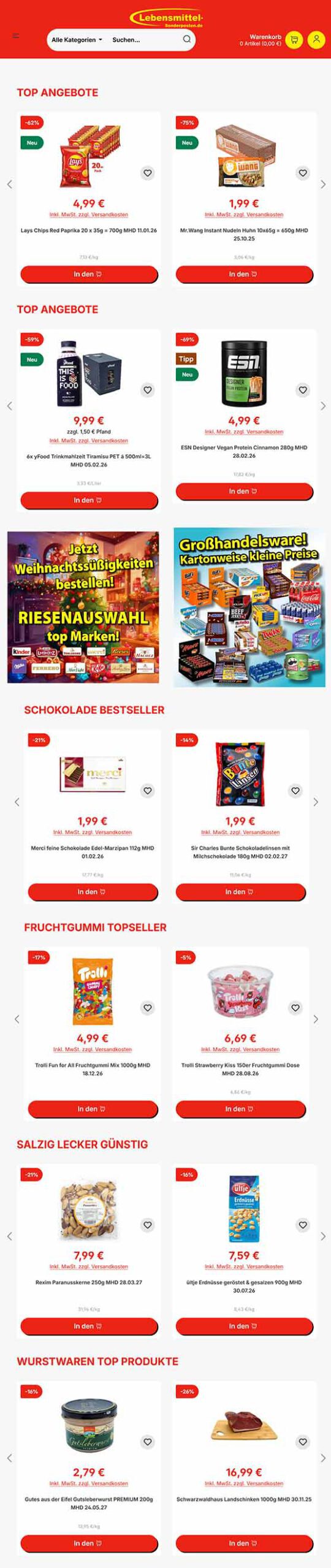 Topangebote von Lebensmittel-Sonderposten.de Topangebote von Lebensmittel-Sonderposten.de KW38 2025