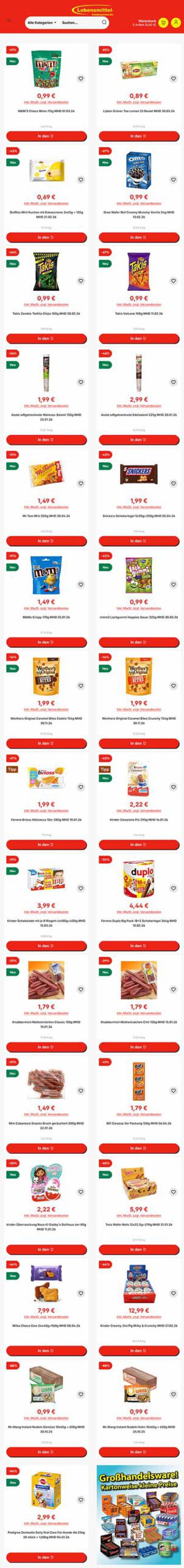 Topangebote von Lebensmittel-Sonderposten.de KW38 2025