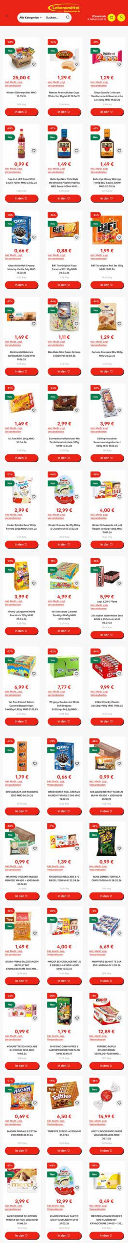 Topangebote von Lebensmittel-Sonderposten.de Topangebote von Lebensmittel-Sonderposten.de KW38 2025