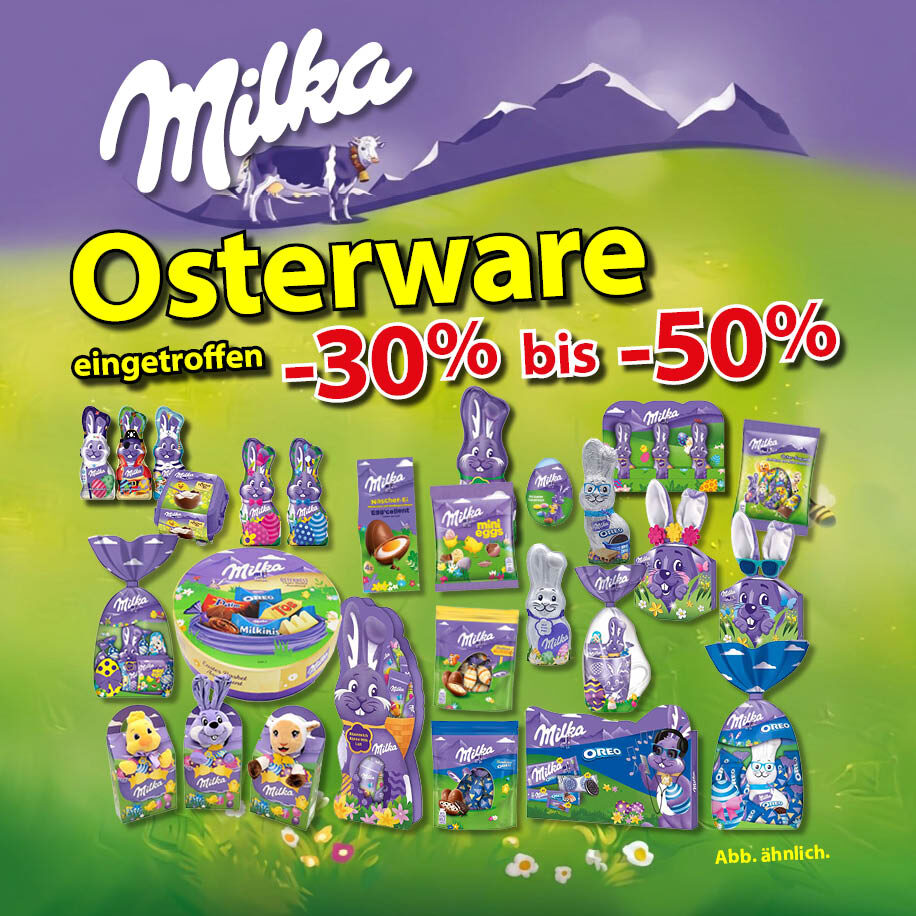 Milka Osterware_2026 Osterware eingetroffen beim Freilinger und bei Lebensmittel-Sonderposten.de