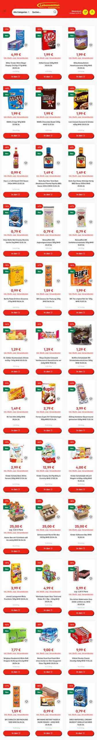 Topangebote von Lebensmittel-Sonderposten.de KW38 2025